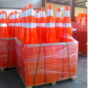 Ucuz 66cm 1.4kg PVC esnek güvenlik güvenlik yolu trafik konisi - Product Image 4