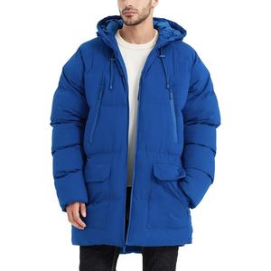 Chaqueta Acolchada Larga Holgada Unisex Negra con Capucha y Cuello Alto, Chaqueta de Invierno con Forro Cortavientos para Hombre y Mujer, Diseño Frontal con Logotipo Personalizado - Product Image 6