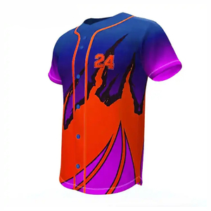 Maillot de baseball à manches courtes en polyester 100 % à séchage rapide, personnalisable avec le nom de l'équipe, vente chaude OEM/ODM - Product Image 3