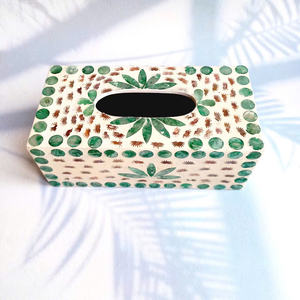 Portapañuelos tradicional vietnamita de nácar para decoración de interiores de estilo oriental y decoración clásica de mesas de comedor - Product Image 5