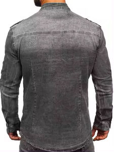 Nouvelle arrivée Chemise en denim respirante sur mesure pour homme Chemise de travail décontractée à séchage rapide avec col montant OEM fabriquée au Pakistan - Product Image 2