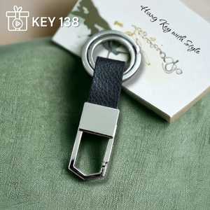 Porte-clés en cuir noir avec crochet et mousqueton en métal porte-clés promotionnel pour vélo voiture hommes femmes paquet de 1 - Product Image 6