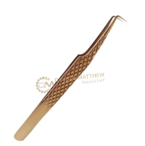 Pinzas de pestañas de volumen de 90 grados de etiqueta privada, aplicador alto, extensión de pestañas de acero inoxidable de oro rosa, herramientas de belleza puntiagudas - Product Image 6