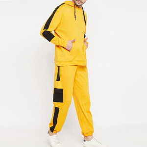 2025 Men's Fashion Solid Pattern Track Suit Long <b>Sleeves</b> and Hooded Collar 100% Cotton Lightweight for Winter - Product Image 4