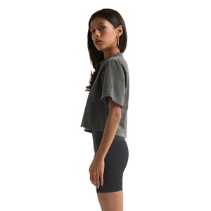 Femmes nouvelle mode haut court pour printemps été confortable Plaid tricoté vêtements mignon court longueur avant Logo imprimé plaine teint - Product Image 3