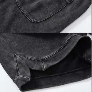 Pantalones cortos de algodón de la mejor calidad, pantalones cortos lavados con ácido, Color negro para hombre, pantalones cortos deportivos cómodos con cintura elástica - Product Image 6