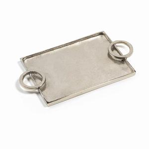 Plateau miroir Décoration de table Pièce maîtresse Décoration Miroir décoratif de luxe en métal doré Forme ronde Ensemble de plateaux de service - Product Image 2