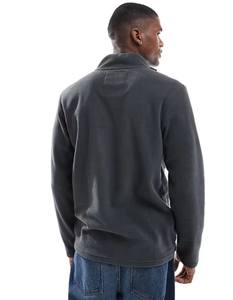 Sweat-shirt personnalisé en polaire Sherpa thermique à demi-fermeture éclair pour hommes hiver fermeture éclair pull-over en coton corail français à capuche avec appliques - Product Image 3