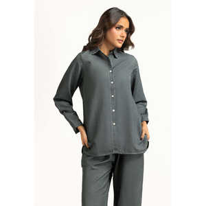 Conjunto Casual de Dos Piezas para Mujer, Twill Teñido IPST-44811 (Top y Pantalones Cortos), Tallas XS y XXS Disponibles - Product Image 2