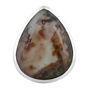 925 Sterling Silver Handmade <b>Ring</b> Classic Pear Shaped Jasper Gemstone Bezel Setting Fashionable Silver Plating for Wedding Gift - Product Image 6