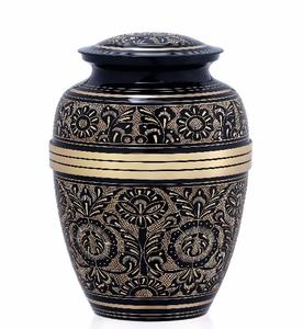 Recién llegado, urna de cremación de Metal de elegancia brillante negra con colores y tamaños personalizados para el hogar con el tamaño de 10 pulgadas - Product Image 1