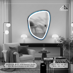 Espejo con Marco de Acero Inoxidable Minimalista con Recubrimiento PVD, Perfecto para Dormitorio, Baño o Vestidor - Product Image 1