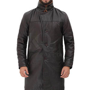 Gabardina de Cuero para Hombre, Material Premium, Diseño Largo y Elegante, Perfecta para el Invierno, Uso Diario - Product Image 4