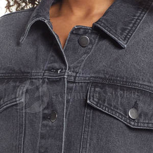 Veste en jean décontractée pour femmes grande taille de bonne qualité, veste en jean pour femmes d'extérieur lavée - Product Image 4