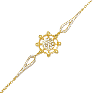 สร้อยข้อมือรูปทรงวงล้อเรือ ดีไซน์สวยงาม สำหรับผู้หญิง ขายส่ง เงินแท้ 925 เครื่องประดับทำมือสไตล์ตุรกี ขายส่ง - Product Image 4