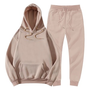 Ensemble sweat-shirt à capuche et pantalon de survêtement pour hommes et femmes de marque Vêtements de sport d'hiver avec logo avant Vêtements 2 pièces - Product Image 1