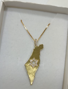 Collar chapado en oro con <span class=keywords><strong>mapa</strong></span> de <span class=keywords><strong>Israel</strong></span> de acero inoxidable 316L, joyería judía de gran venta, collar de estrella de David de buen diseño - Product Image 4