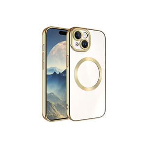 Coque en silicone Netzy Luxury Gold Edition pour chargement sans fil MagSafe pour iPhone 15 14 Plus, design INS élégant, finition givrée spéciale - Product Image 1