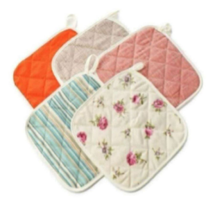 Manchons de cuisine 100% lin, design classique carré, lavables, résistants à la chaleur, poches pour la cuisson, la cuisine, écologiques, recyclables - Product Image 5