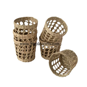 Venta caliente Tejido Seagrass Envuelto Cristalería Premium Trenzado Seagrass Holder Venta al por mayor Drinkware Cestas de almacenamiento-Caryln - Product Image 1