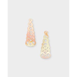 จี้รูปทรงอิสระประดับอัญมณีเคลือบด้วยเพชรประดับหอยสังข์สีชมพู - Product Image 1