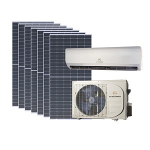 Kit de climatiseur solaire hybride E G 4 Mini-Split certifié, pompe à chaleur ACDC 24000 BTU, SEER2 21, 3150 Watts de panneaux solaires photovoltaïques - Product Image 1