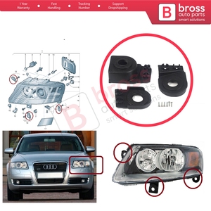 BHL2 Headlight <b>Holder</b> Mount Repair Bracket Tab Set Left Side for A6 C6 S6 RS6 Avant Quattro Allroad 2004-2011 4F0998121 - Product Image 5