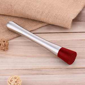 Pilon à cocktail long en acier inoxydable le plus vendu 8 ", pilon de barre, outil de barre en acier inoxydable pilon de Mojito tête rainurée - Product Image 1