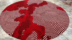 Alfombra de lana con mechones a mano de calidad asegurada, alfombra bordada con patrón impreso para el hogar moderno para el espacio de la sala de estar - Product Image 2