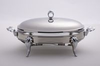 Serveur de buffet de chauffe-plats de conception intemporelle avec couvercle en acier inoxydable parfait pour les événements à domicile de chauffe-plats de fête de restauration de mariage