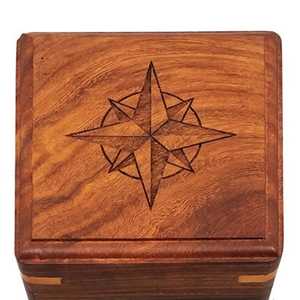 Compas de transit de poche en laiton à collectionner vadrouille en bois par faizacraft - Product Image 4