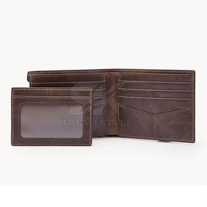 Customizable Designed Genuine Leather Single Shade <b>Trifold</b> <b>Wallet</b> 2026 Wholesale Premium Quality Leather Single Shade - Product Image 5