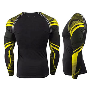 Nouvelle arrivée personnalisé vente en gros chemises de compression couche de base polyester entraînement éruptions cutanées hommes Fitness hommes chemise disponible - Product Image 4