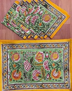 ชุดเสื่อผ้าฝ้ายพิมพ์ลายพร้อมผ้าเช็ดปาก,สำหรับโต๊ะอาหารและโต๊ะกาแฟ - Product Image 5