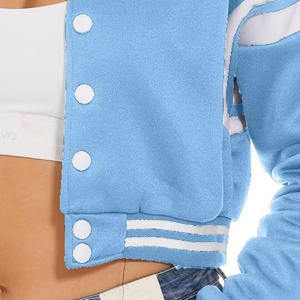 Chaqueta Universitaria de Lona Estampada y Tejida para Mujer con Logotipo Personalizado, Disponible en Todos los Colores y Tallas, Transpirable y Ecológica - Product Image 6