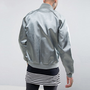 Chaqueta voladora ajustada acolchada de poliéster de alta calidad para hombre, estilo universitario de béisbol de satén, cuello levantado, impermeable, transpirable - Product Image 6