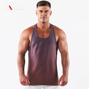 Débardeurs de sport de haute qualité pour hommes, débardeurs de sport en polyester côtelé de couleur unie personnalisés, tailles américaines, boutons musculaires extensibles - Product Image 2
