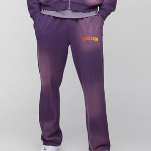 Vente en gros Nouveau design Pantalon de survêtement évasé 100% coton lourd délavé au soleil Pantalons baggy pour hommes avec logo imprimé en sérigraphie personnalisée - Product Image 4