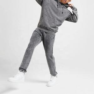 Conjunto de Sudadera con capucha de manga larga de dos piezas para hombre, chándal Vintage holgado lavado con ácido, chándal lavado con ácido de alta calidad - Product Image 1