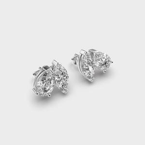 Pendientes de Diamantes Cultivados en Laboratorio Toi Et Moi, Corte Pera y Marquesa, Engaste Biselado, 1.26ct, Plata de Ley 925, Regalo de Aniversario Personalizado - Product Image 3