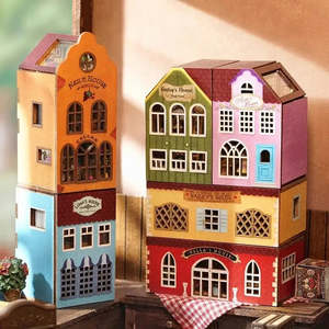 บ้านตุ๊กตาไม้ DIY รุ่นเจ้าหญิงขนาดเล็ก พร้อมชุดเฟอร์นิเจอร์พลาสติก ของเล่นเสริมสร้างจินตนาการสำหรับเด็กชายและเด็กหญิง - Product Image 2
