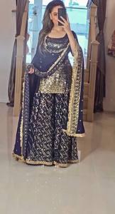 Fancy Duppata bordado con Top y Plazzo Winter Party Wear Set - Product Image 4