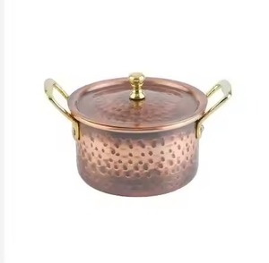 Fantastique marmite en acier inoxydable or rose casserole de service décorative ustensiles de cuisine classiques chauffe-aliments ronds en métal de table - Product Image 5