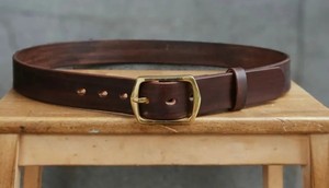 Cinturón de cuero de vaca de grano superior informal para hombre Cinturón de trabajador de ancho sólido de 1,5 pulgadas con hebilla de latón - Product Image 3