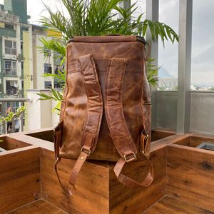 2024 Mochila De Cuero genuino de grano completo de alta calidad para mujer, mochilas antirrobo de gran capacidad para hombres y mujeres - Product Image 5