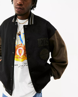 Veste en cuir véritable pour homme, style Letterman, coupe-vent, universitaire, de travail, baseball, basketball, bomber, varsity