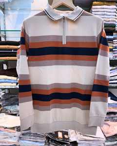 Sudadera de verano de manga corta de algodón 100% para hombre, jersey de gran tamaño con estampado de rayas, Tops cómodos transpirables, verano transpirable - Product Image 1