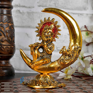 Laddu Gopal / Krishna Ji de Metal Chapado en Oro, Vajilla Moderna Religiosa con Técnica de Soldadura para Regalos y Decoración del Hogar - Product Image 2