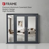 Porte patio à double battant sans joint pour intérieur et extérieur, seuil bas accessible, idéale pour vos événements en plein air