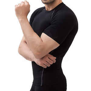 Camisas de compresión de manga corta para jóvenes de Color sólido 2023, camisas de compresión de gimnasio personalizadas lisas para hombres - Product Image 3